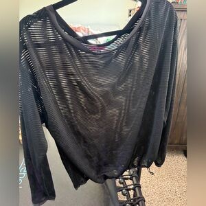 lululemon athletica Black Sheer Blouse